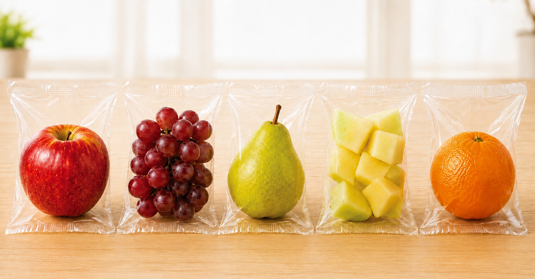Frutas embaladas individualmente Uni Alimentação